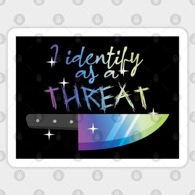 I Identify As A Threat - Tactical Rainbow Sticker by TheArtArmature